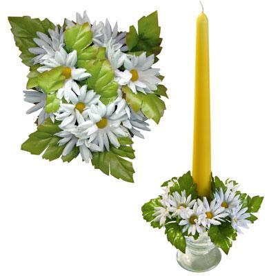 Букет на свечу d3см внутр Маргаритки белые