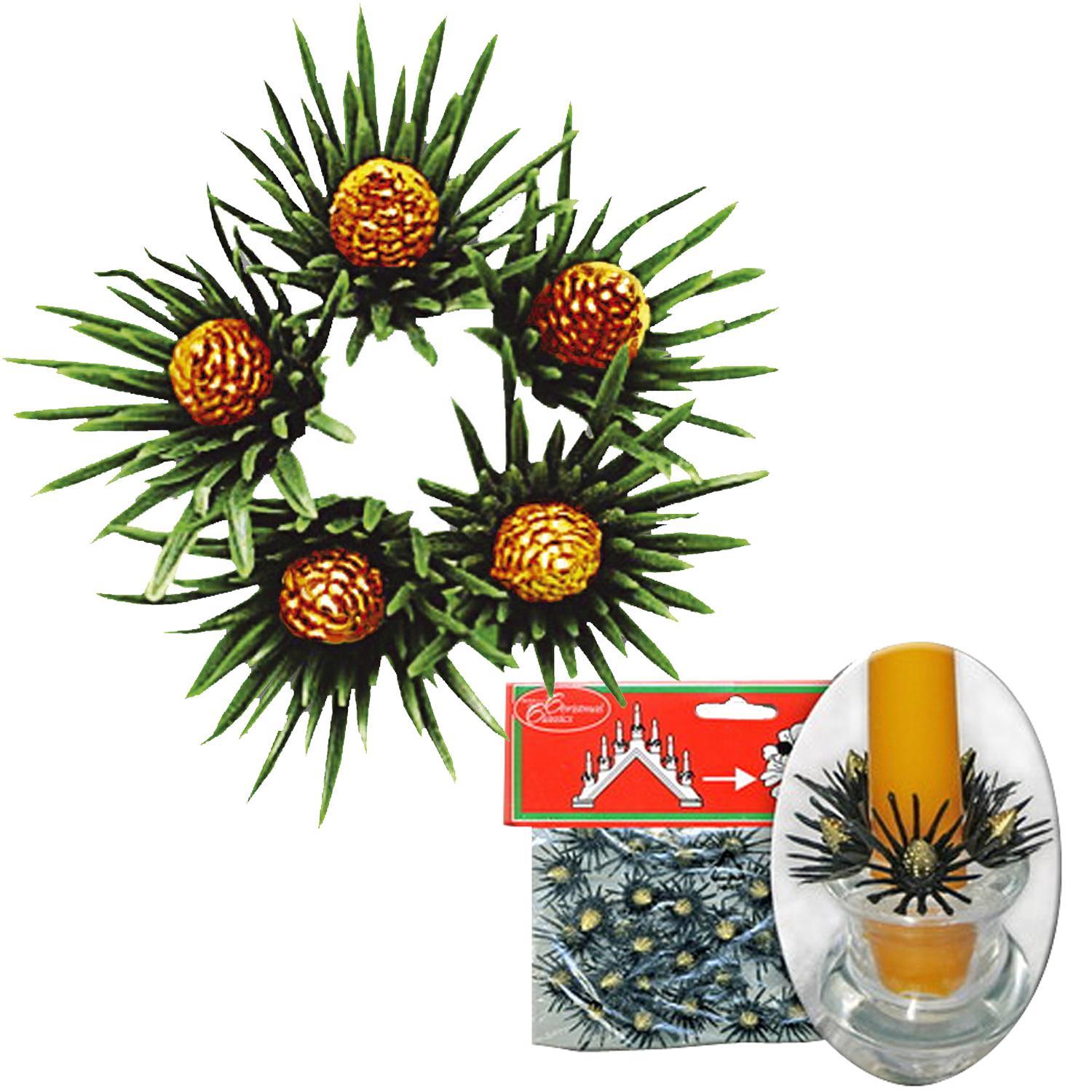 Венок на свечу d22мм внутр Еловые шишки 7шт/уп