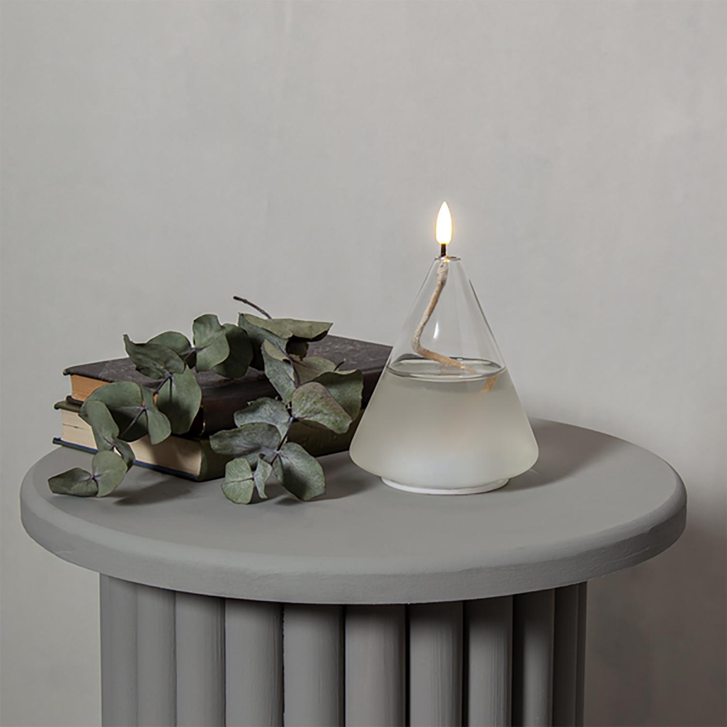 Свеча светильник LED прозрачная колба 15,0х11,0х11,0см батарейки 3хААА 6ч таймер выключатель indoor