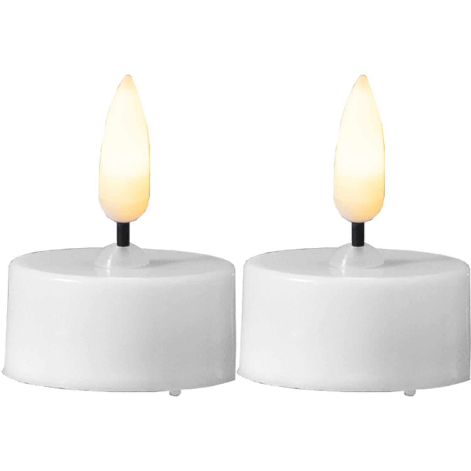 Свеча светильник LED чайная d3,8х5см белая на батарейках 2хCR2032 выключатель indoor 2шт/уп