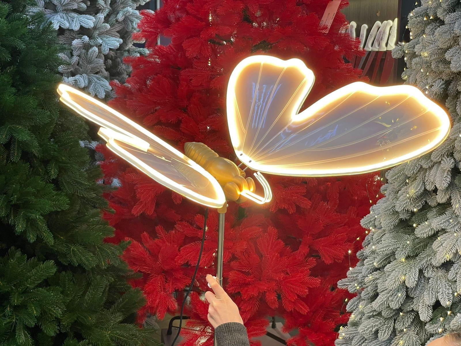 Декорация светодиодная  Бабочка 80см теплобелая с движущимися крыльями indoor/outdoor