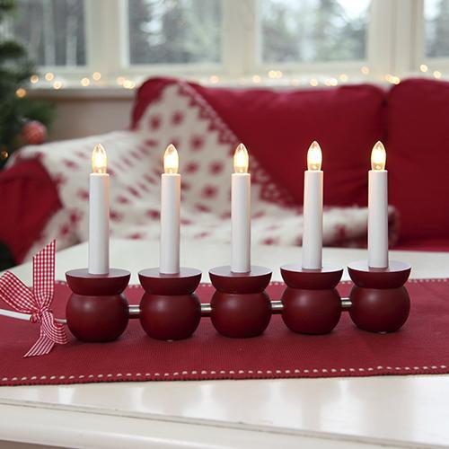 Светильник деревянный Банка с медом d6х18х33,5см теплобелый Свечи белые кабель белый 0,3м 5ламп E10 LED indoor