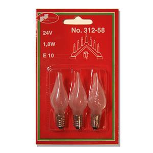 Лампочка электр E10 24V 1,8W матовая 3шт/уп indoor