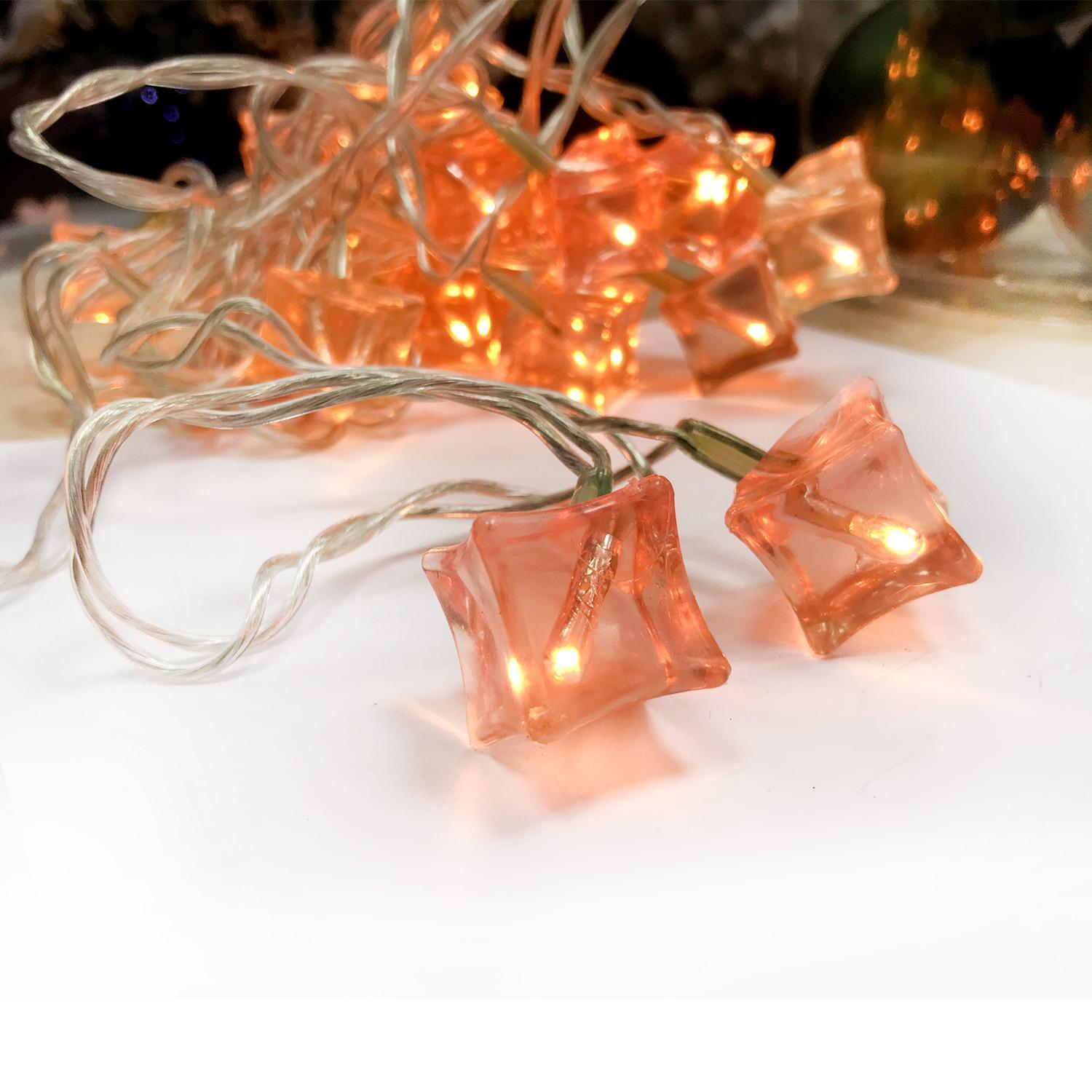 Гирлянда        3,8м холоднобелая Льдинки оранжевые 20ламп indoor