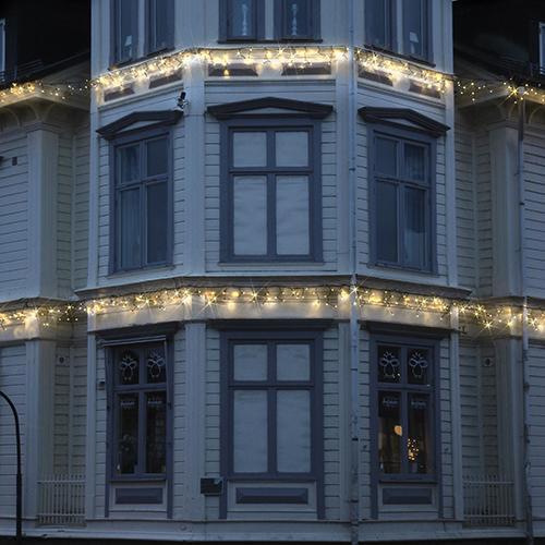 Гирлянда дождь  3x0,4м теплобелая кабель черный дополнительная 50диодов LED outdoor