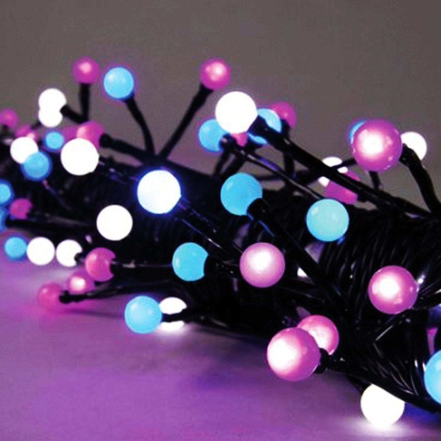 Гирлянда    8м бело-сине-розовая Жемчуга  80диодов LED outdoor