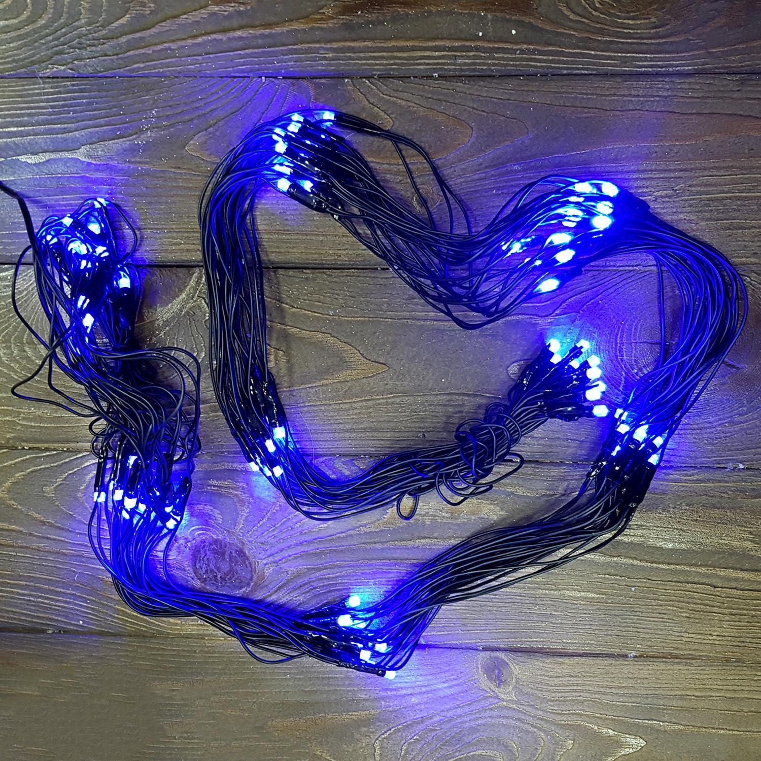 Гирлянда сетка     2x1м голубая  96диодов LED outdoor
