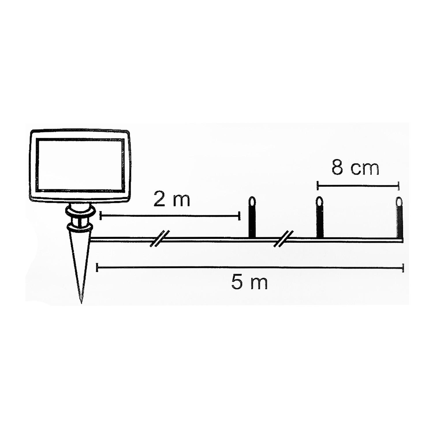 Гирлянда цепочка         3м теплобелая солнечная батарея 40диодов LED MICRO outdoor