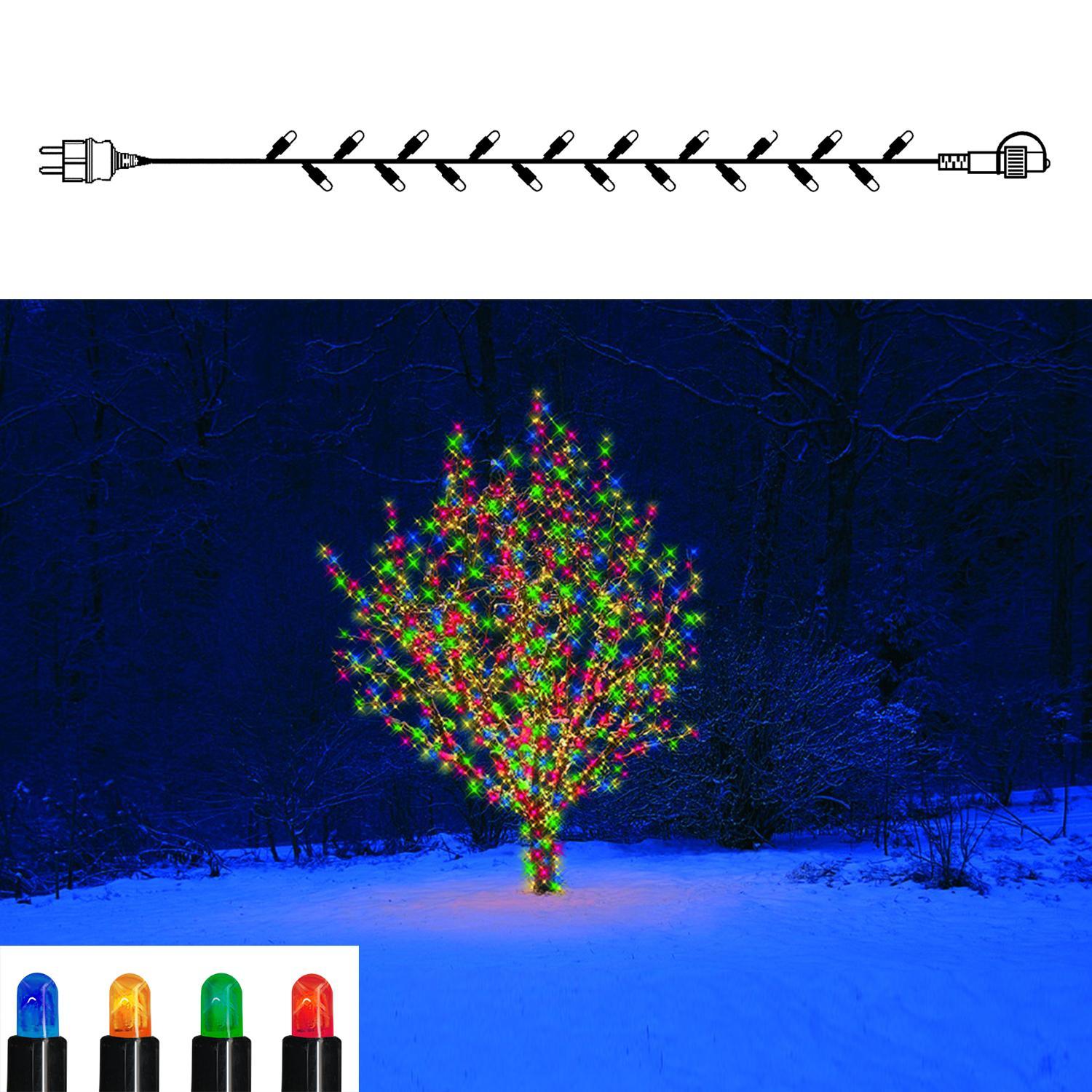 Гирлянда цепочка      5м разноцветная кабель черный стартовая 50ламп EXPO outdoor