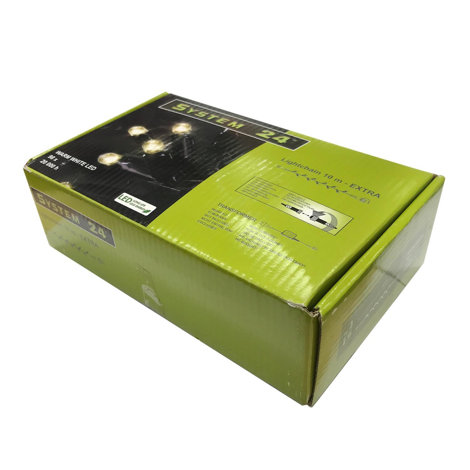 Гирлянда цепочка  10м теплобелая кабель черный дополнительная 98диодов LED System 24 outdoor