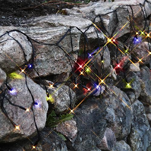 Гирлянда дождь  3х0,4м разноцветная кабель черный дополнительная 49диодов LED System 24 outdoor