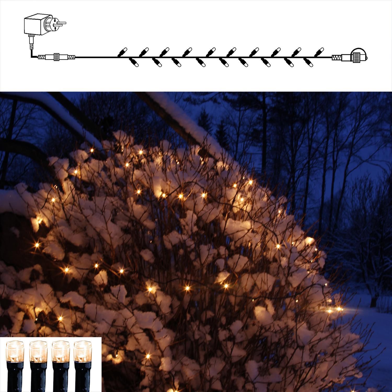 Гирлянда цепочка      5м теплобелая кабель черный стартовая 49диодов LED System 24 outdoor