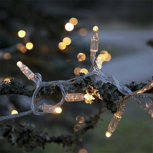 Гирлянда цепочка      5м  теплобелая кабель прозрачный стартовая 98диодов LED System 24 outdoor