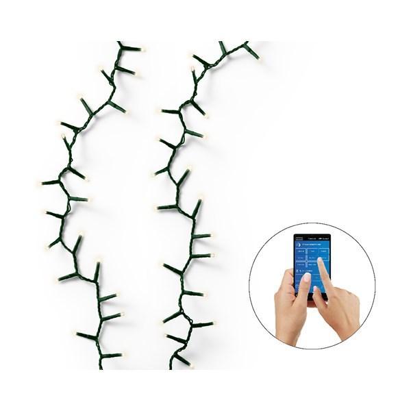 Гирлянда цепочка 22,5м теплобелая 1000диодов LED outdoor 8 функций управление через приложение