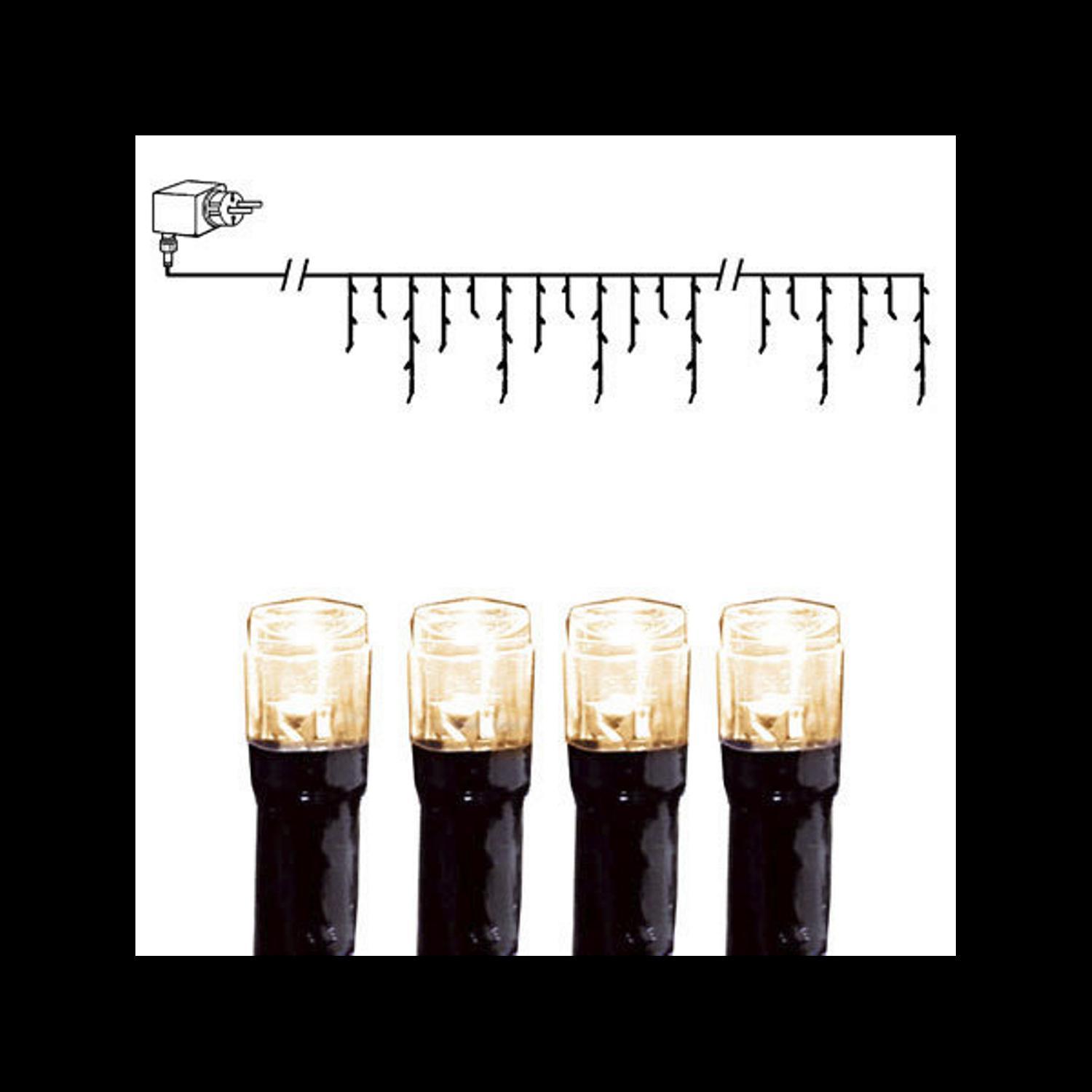 Гирлянда дождь  4х0,4м теплобелая кабель черный 144диода LED outdoor