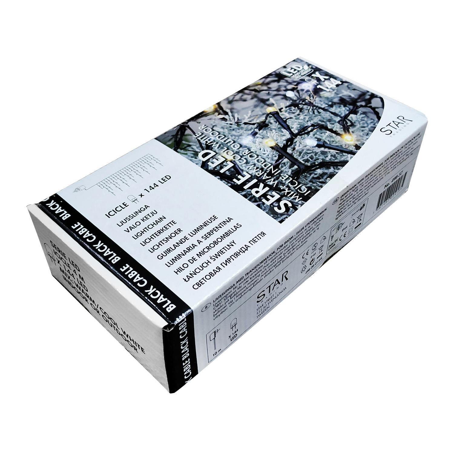 Гирлянда дождь  4х0,4м тепло/холоднобелая 144диода LED outdoor