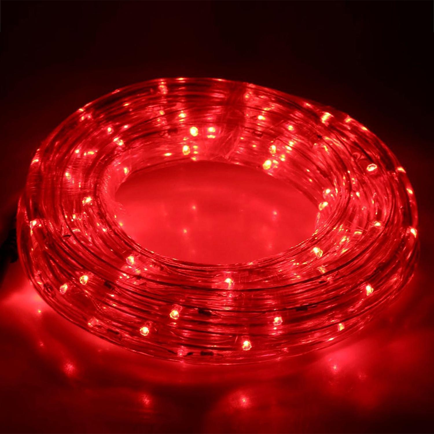 Гирлянда роуп лайт (дюралайт)  8м красная Ropelight d13мм 8функций 288диодов MICRO outdoor