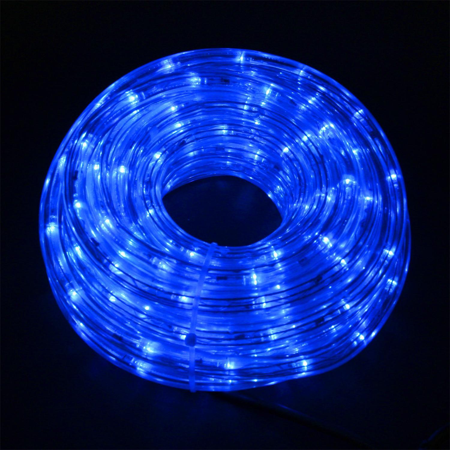 Гирлянда роуп лайт (дюралайт)  8м голубая Ropelight d13мм 8функций 288диодов MICRO outdoor