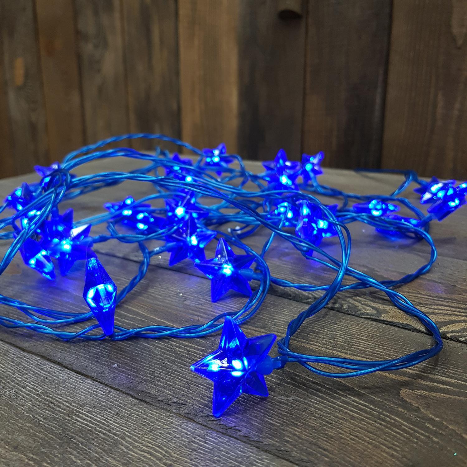 Гирлянда       4,35м синяя Звезда 30диодов LED indoor