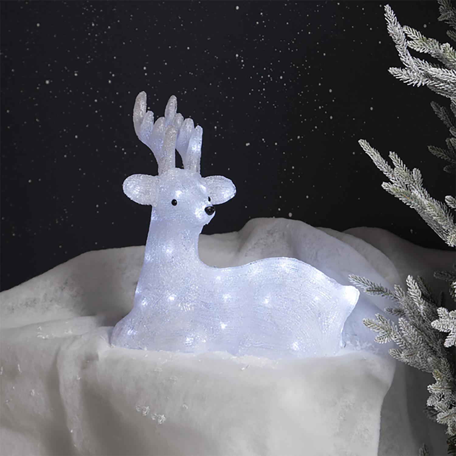 Декорация светодиодная Олень 45х43х20см холоднобелая акрил кабель прозрачный 3м 200диодов LED outdoor