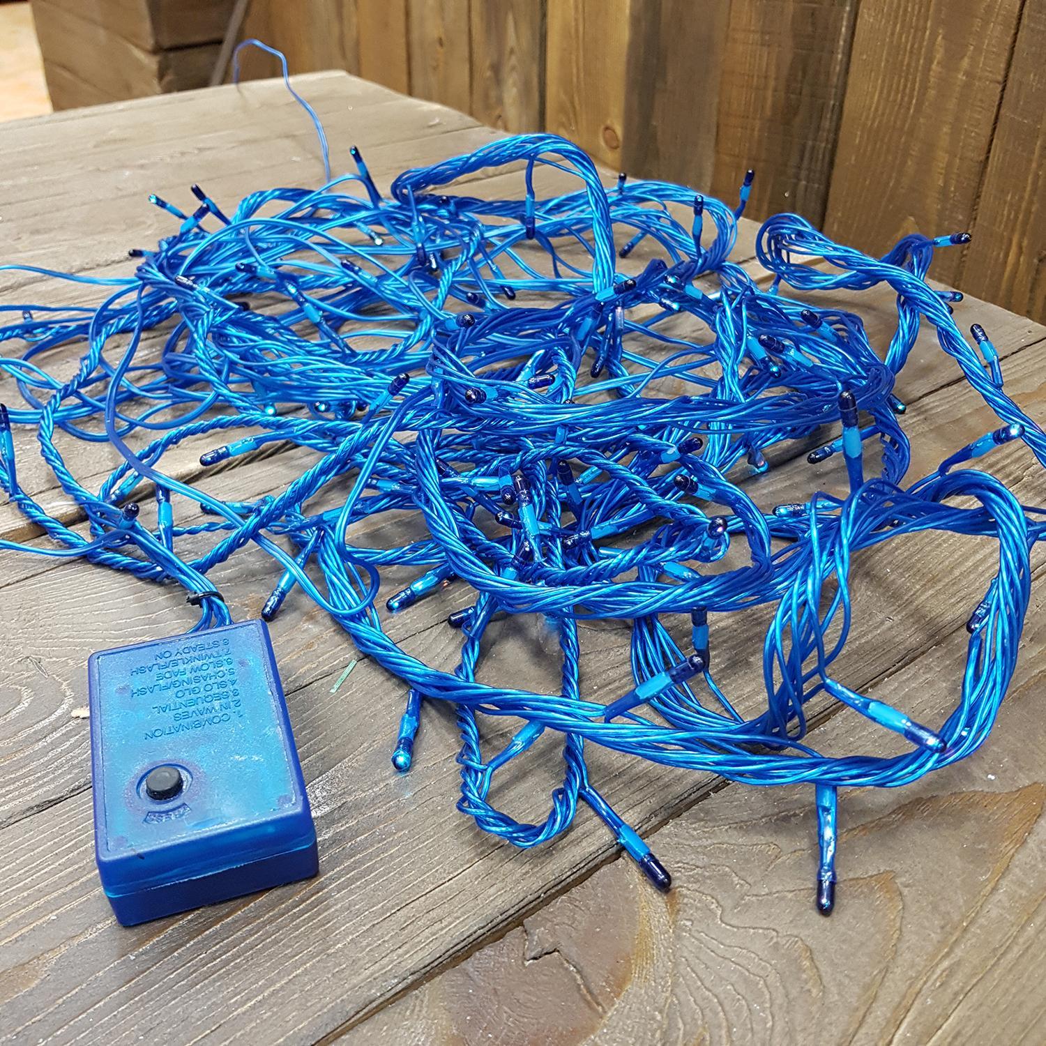 Гирлянда цепочка    7,1м синяя 120ламп 8функций MICRO indoor/outdoor