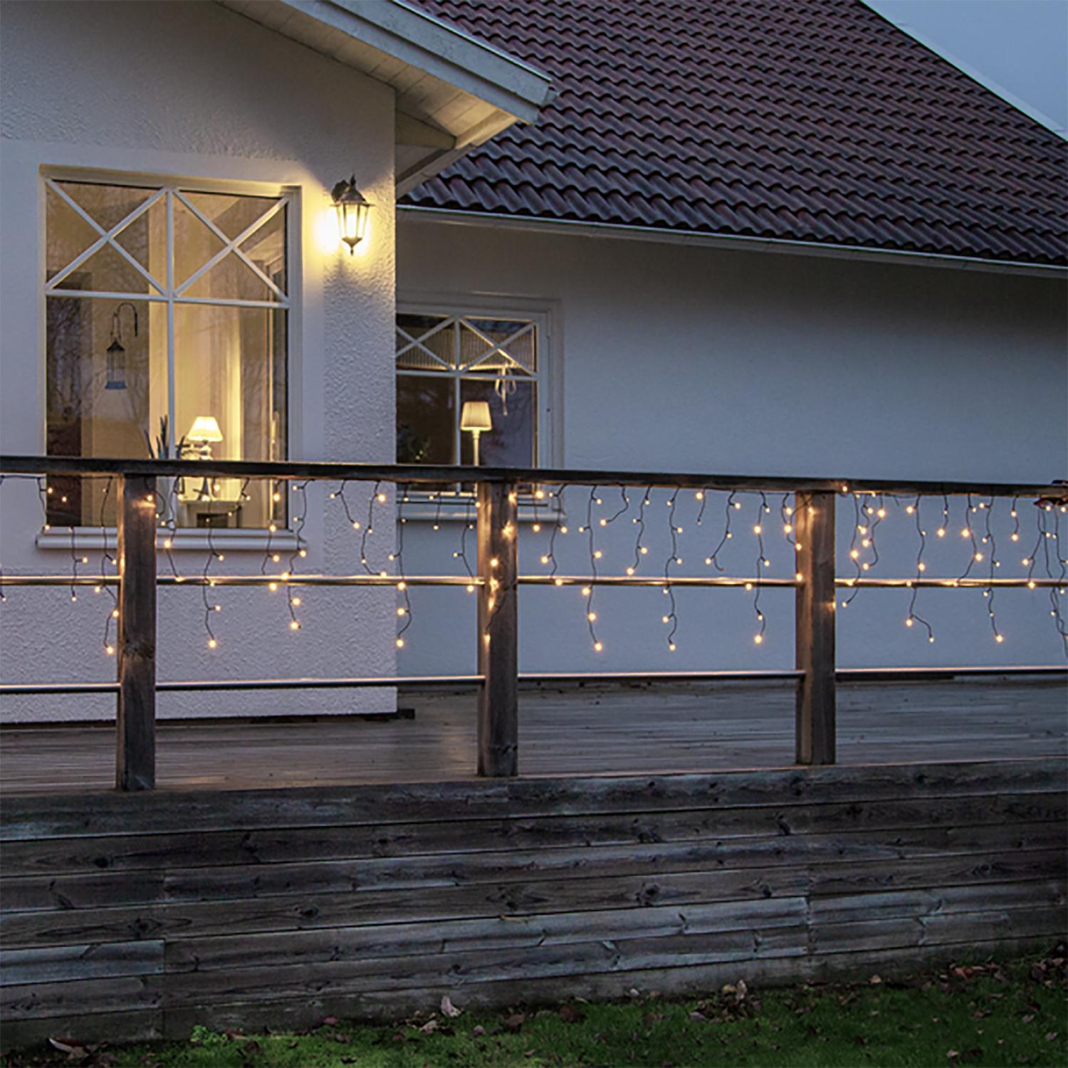 Гирлянда дождь 12x0,55м теплобелая кабель черный 480 диодов indoor/outdoor