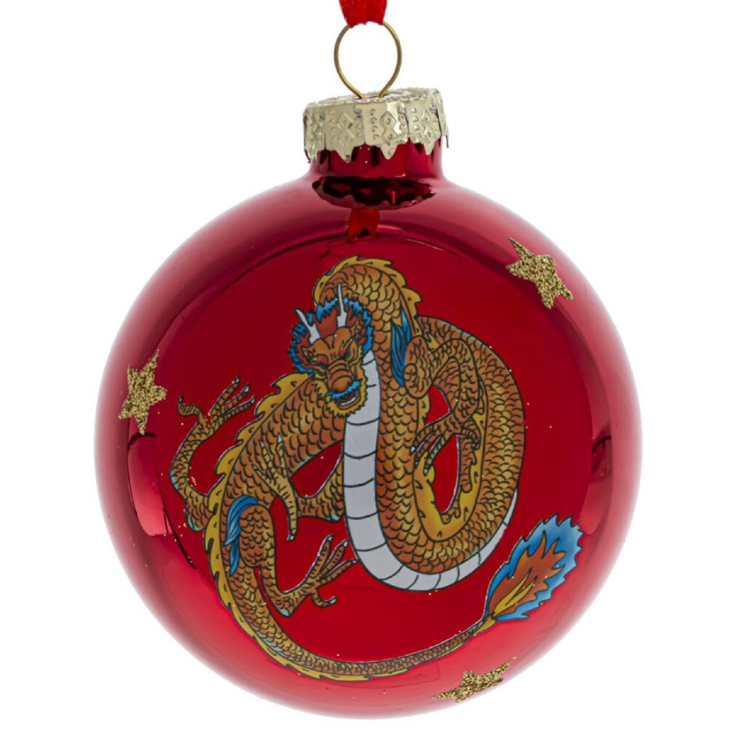 Шар стекло Дракон d8см 12 в ассорт