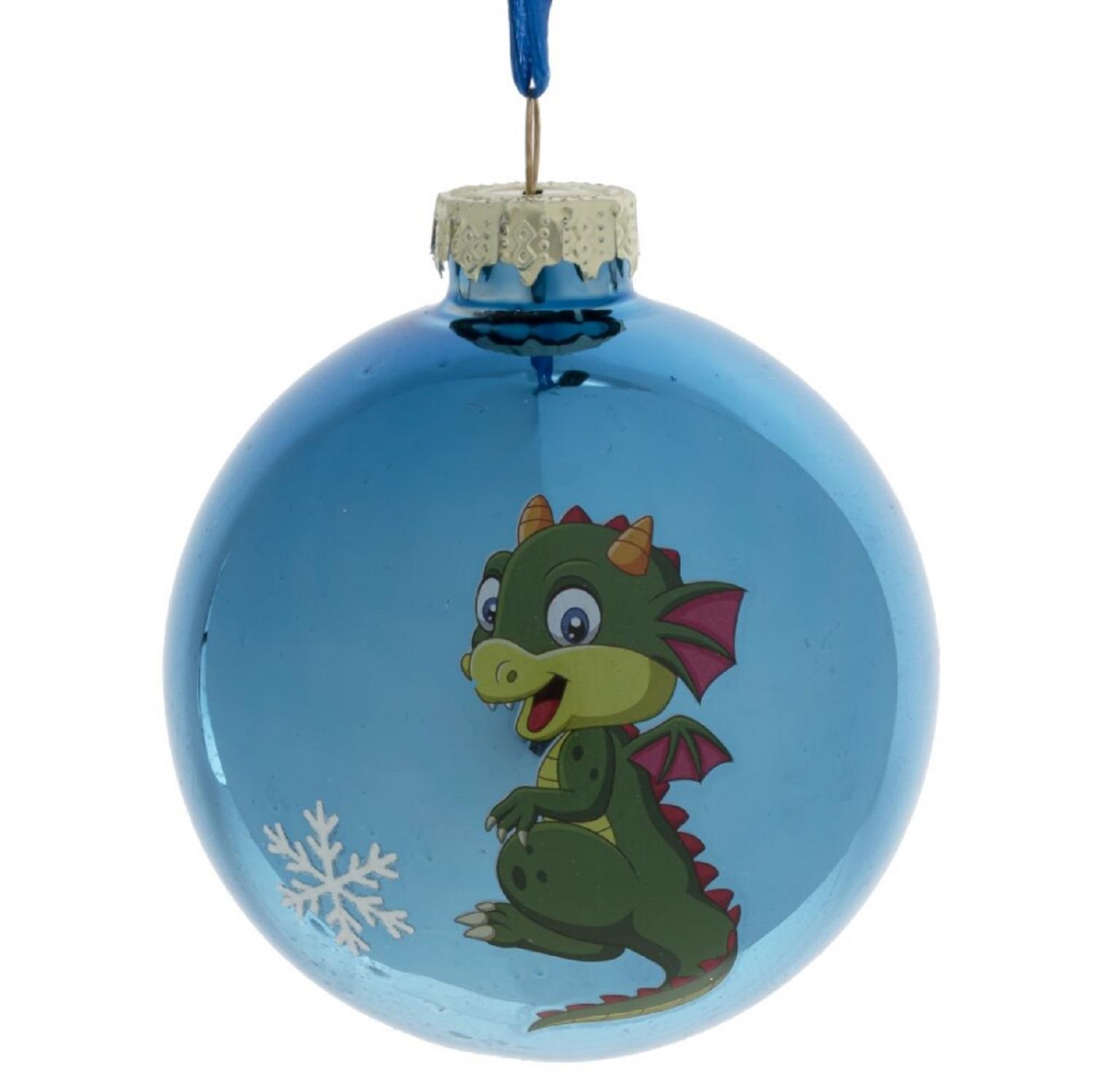 Шар стекло Дракоша малыш d8см 12 в ассорт