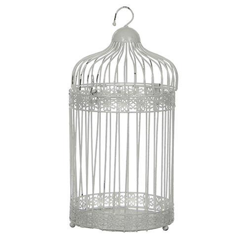 Декоративная птичья клетка белая h30xd16см