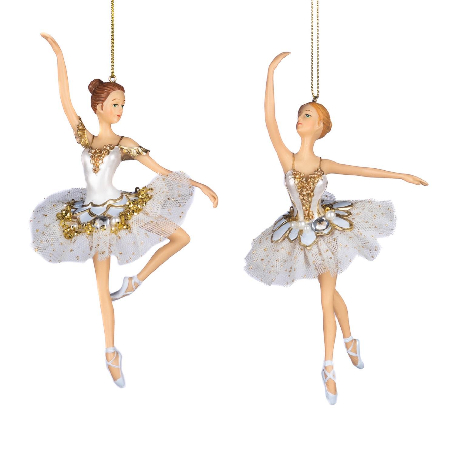 Декор Балерина в бело-голубом платье 19см 2 в ассорт  TR 20443