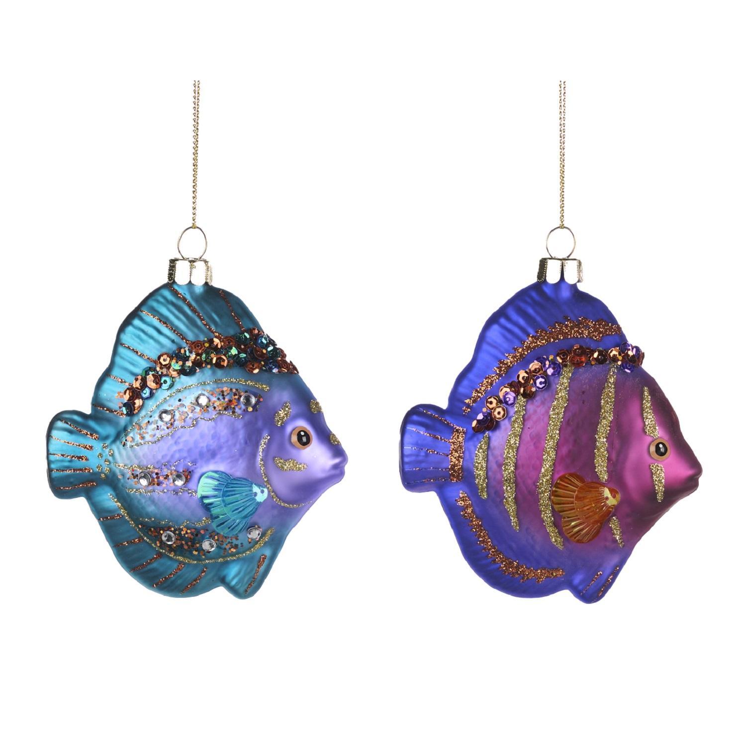 Декор Тропическая рыбка стекло 10см 2 в ассорт  YA 92601