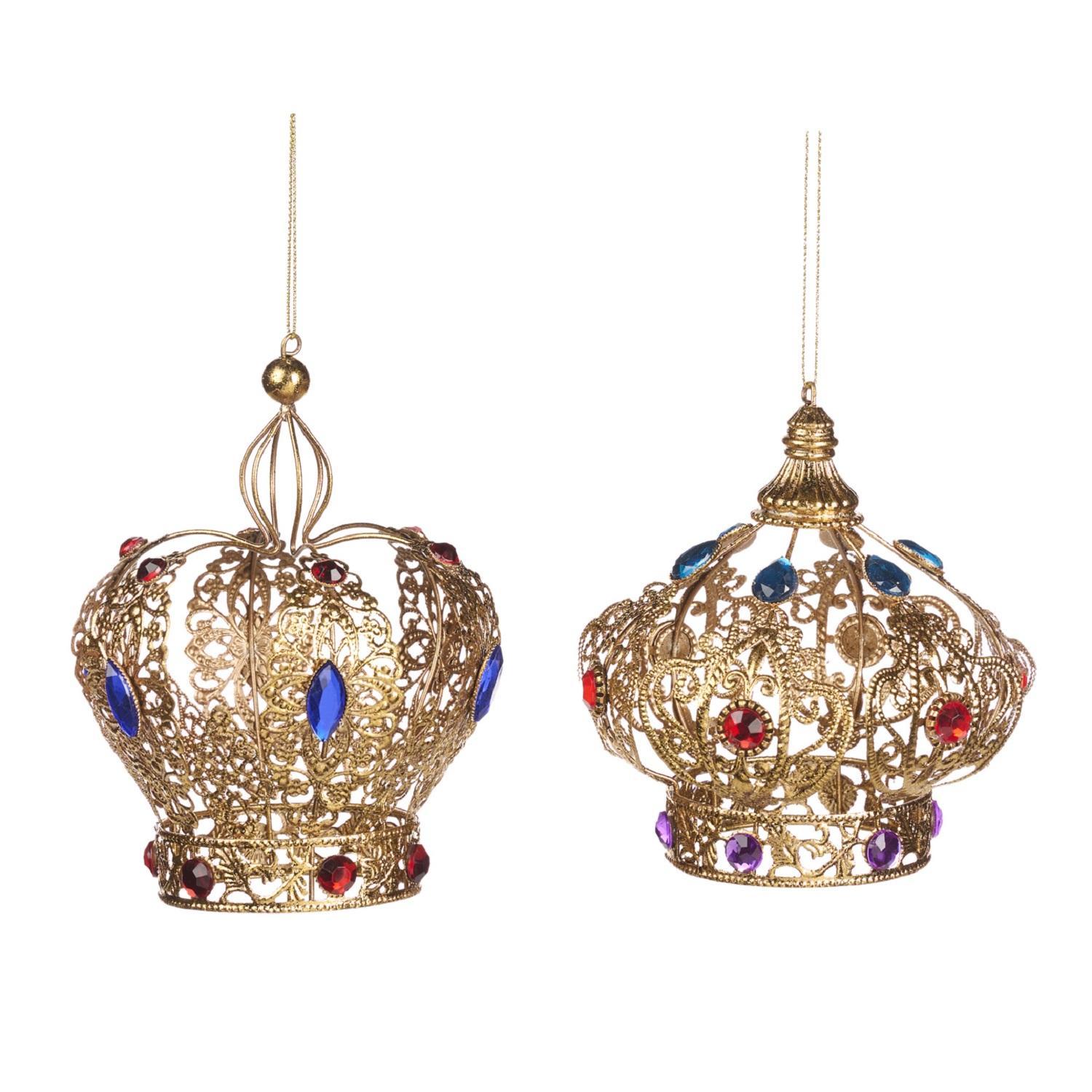 Декор Корона золотая с камнями 11,5см 2 в ассорт  TR 20647