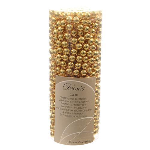 Декор Бусы жемчуг  d8ммх10м золотые