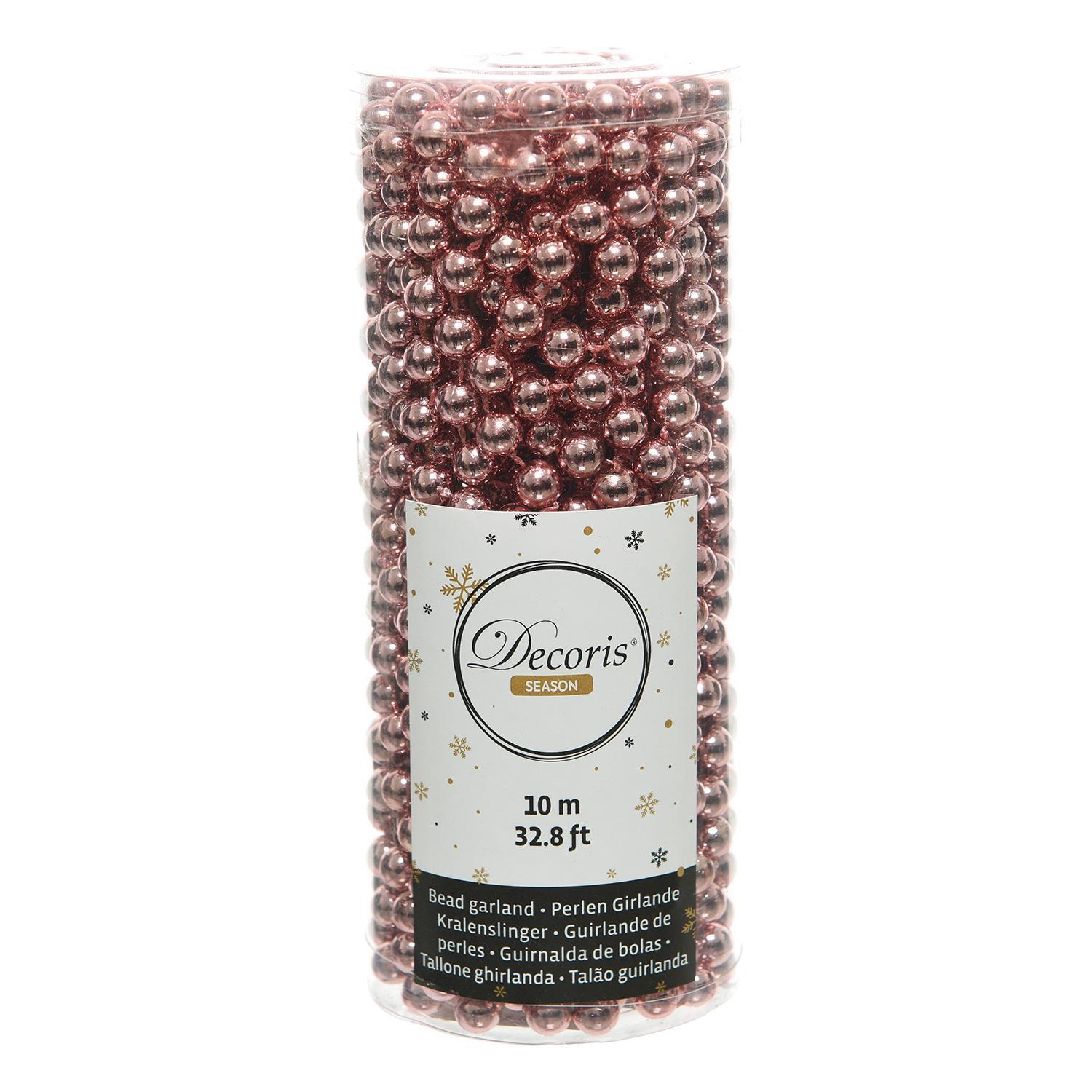 Декор Бусы жемчуг  d8ммх10м розовые