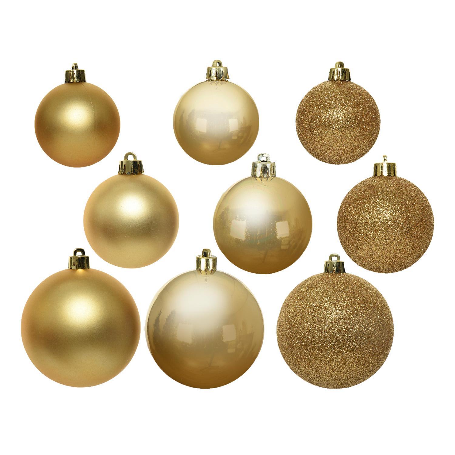 Шар золотистый d 6/ 8/ 10см 26 шт/уп