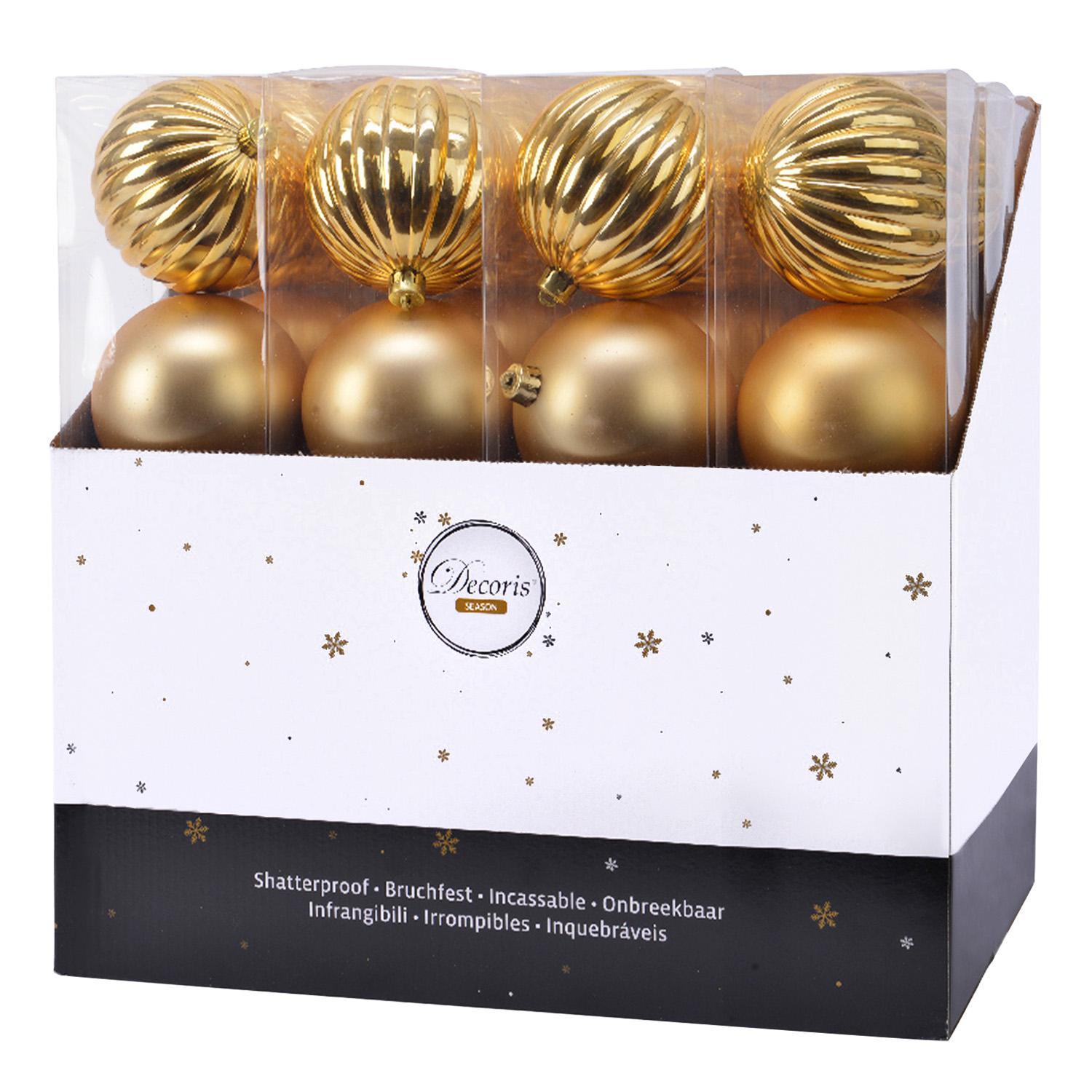 Шар золотистый глянцевый/матовый/с блеском d10см 4шт/уп