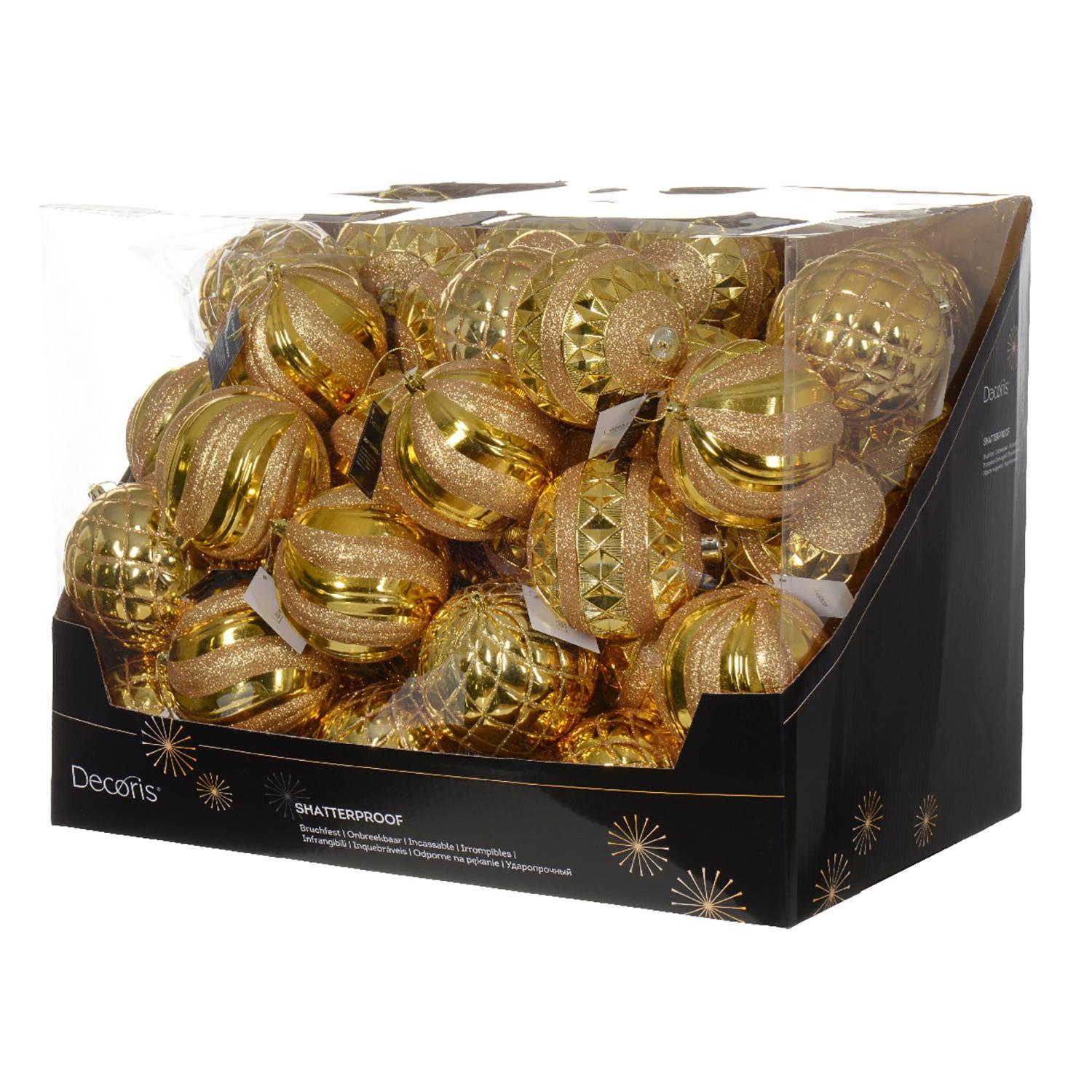 Шар золотистый глянцевый с узором d12см 3 в ассорт