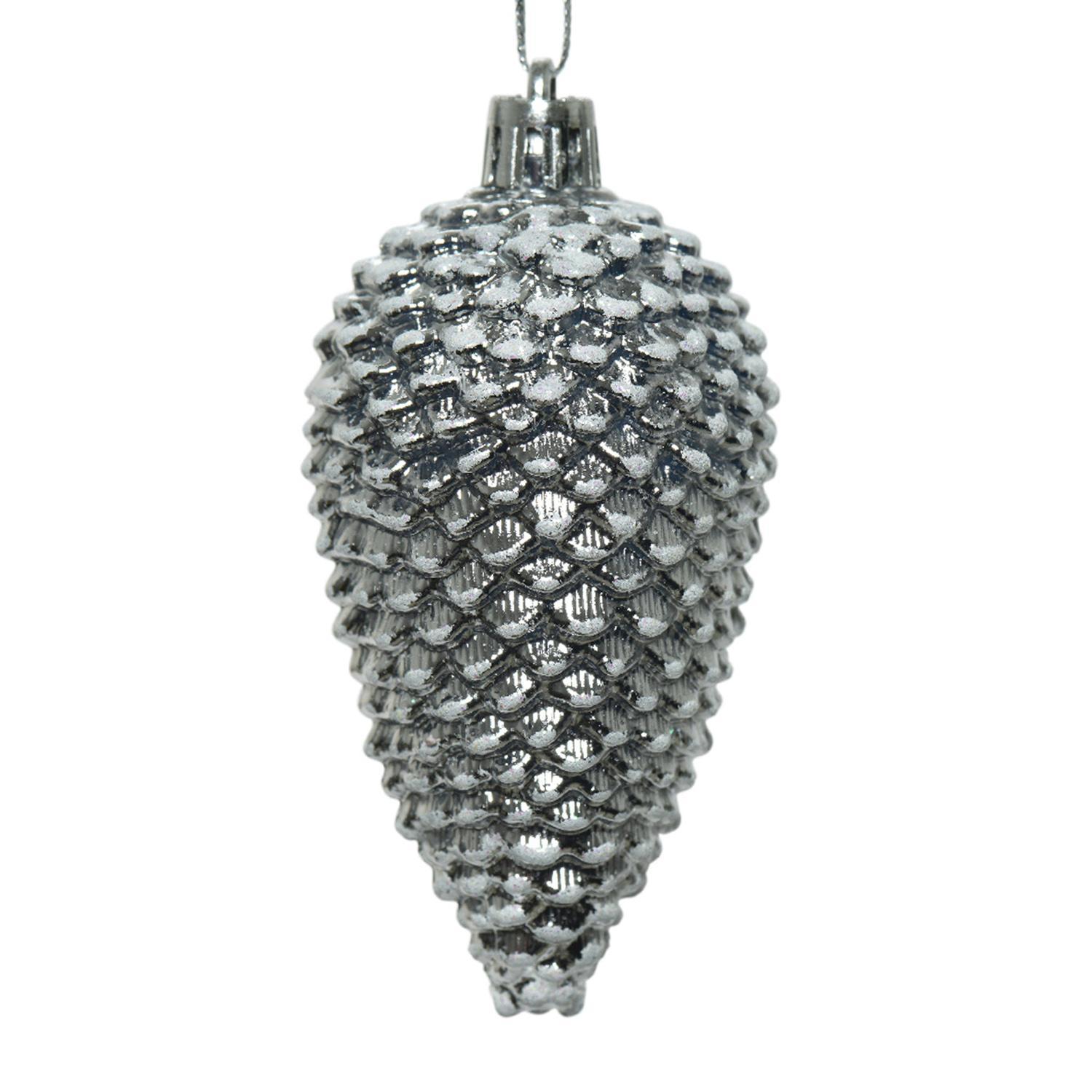 Декор Шишка серебристая 9см