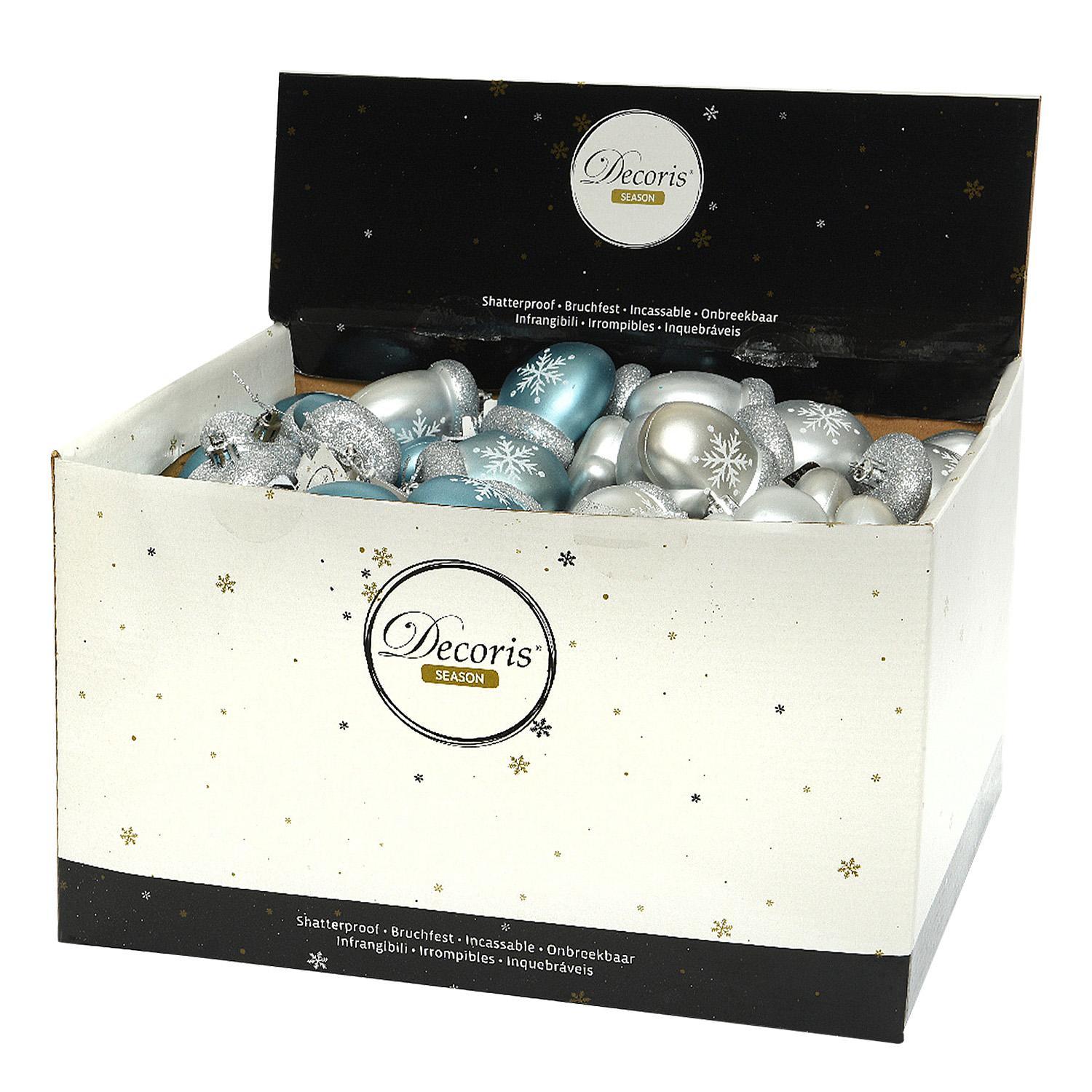 Декор Варежки серебристые/голубые 7см 2шт/уп