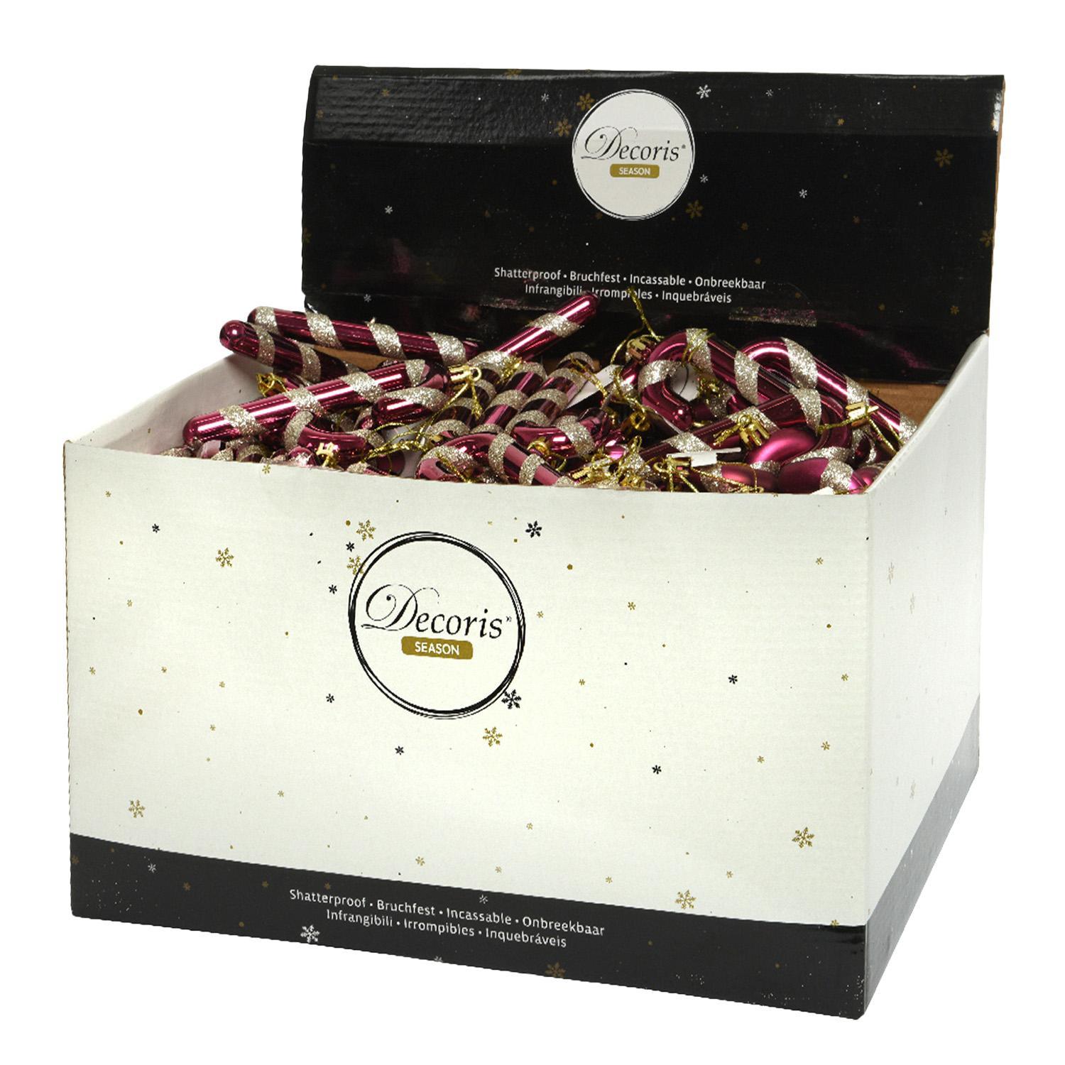 Декор Конфета бордово-золотистая посох 12см  2шт/уп