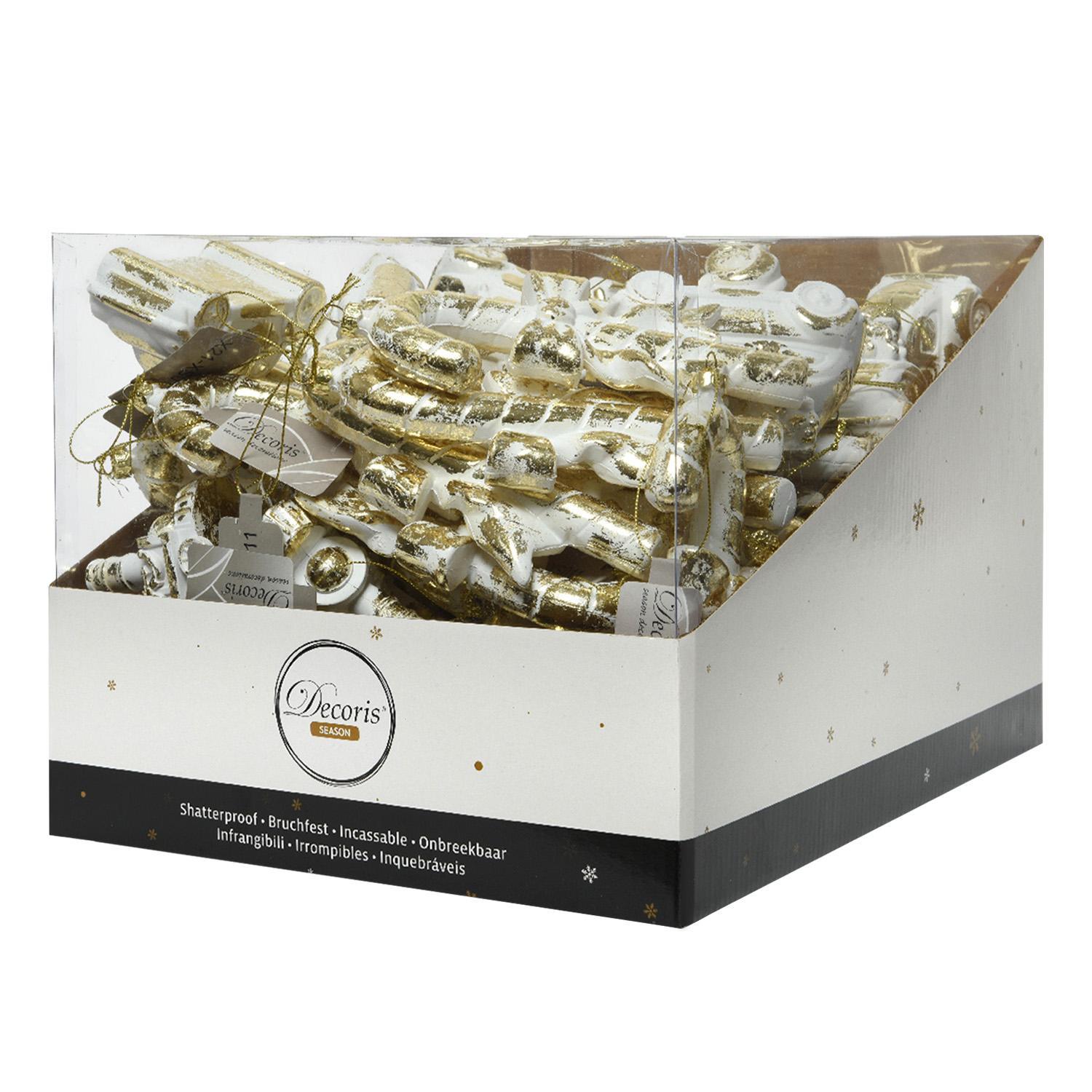 Декор Поезд/Машина/Леденец античное белое золото 12х8х4см 3 в ассорт