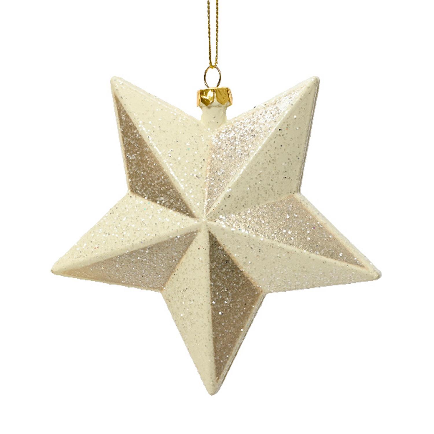 Декор Звезда золотистая 5-конечная круглая 11х11см