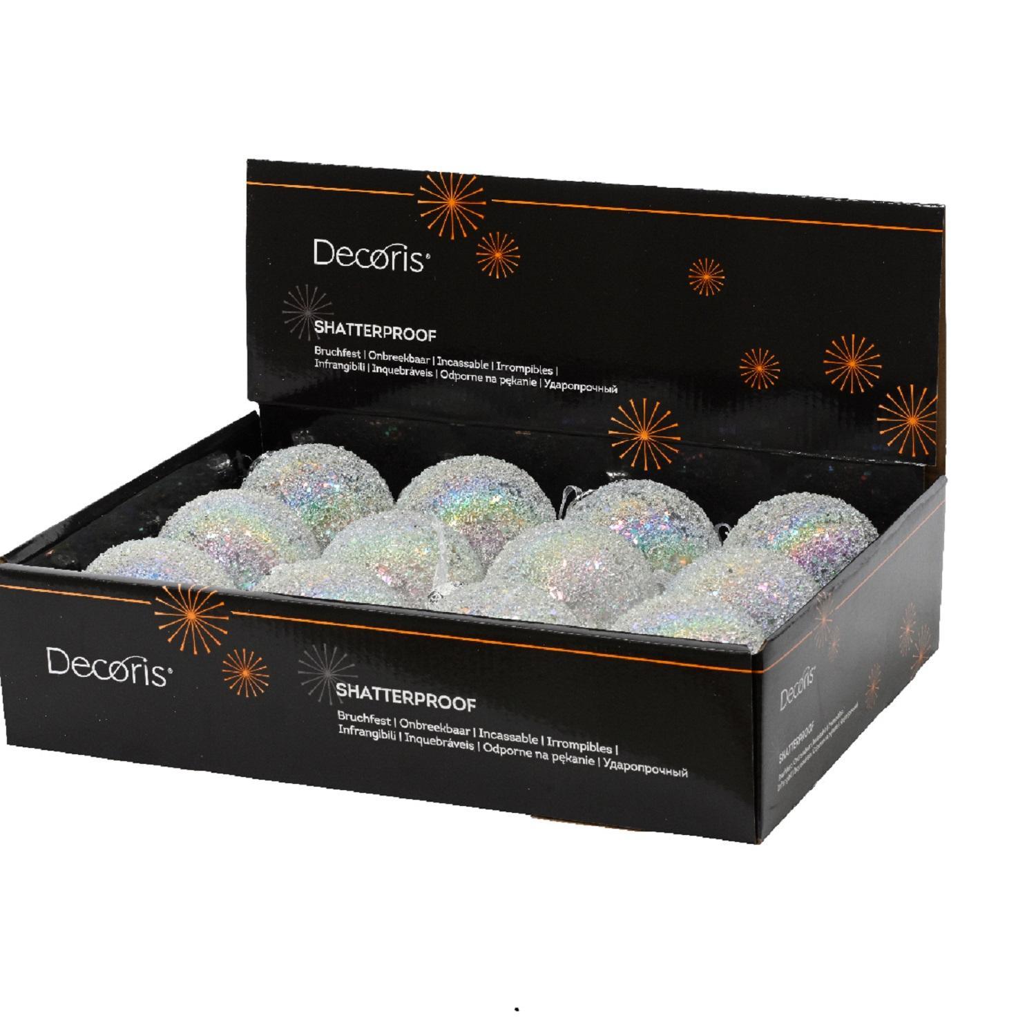 Шар с прозрачно-радужными бусинами d8см