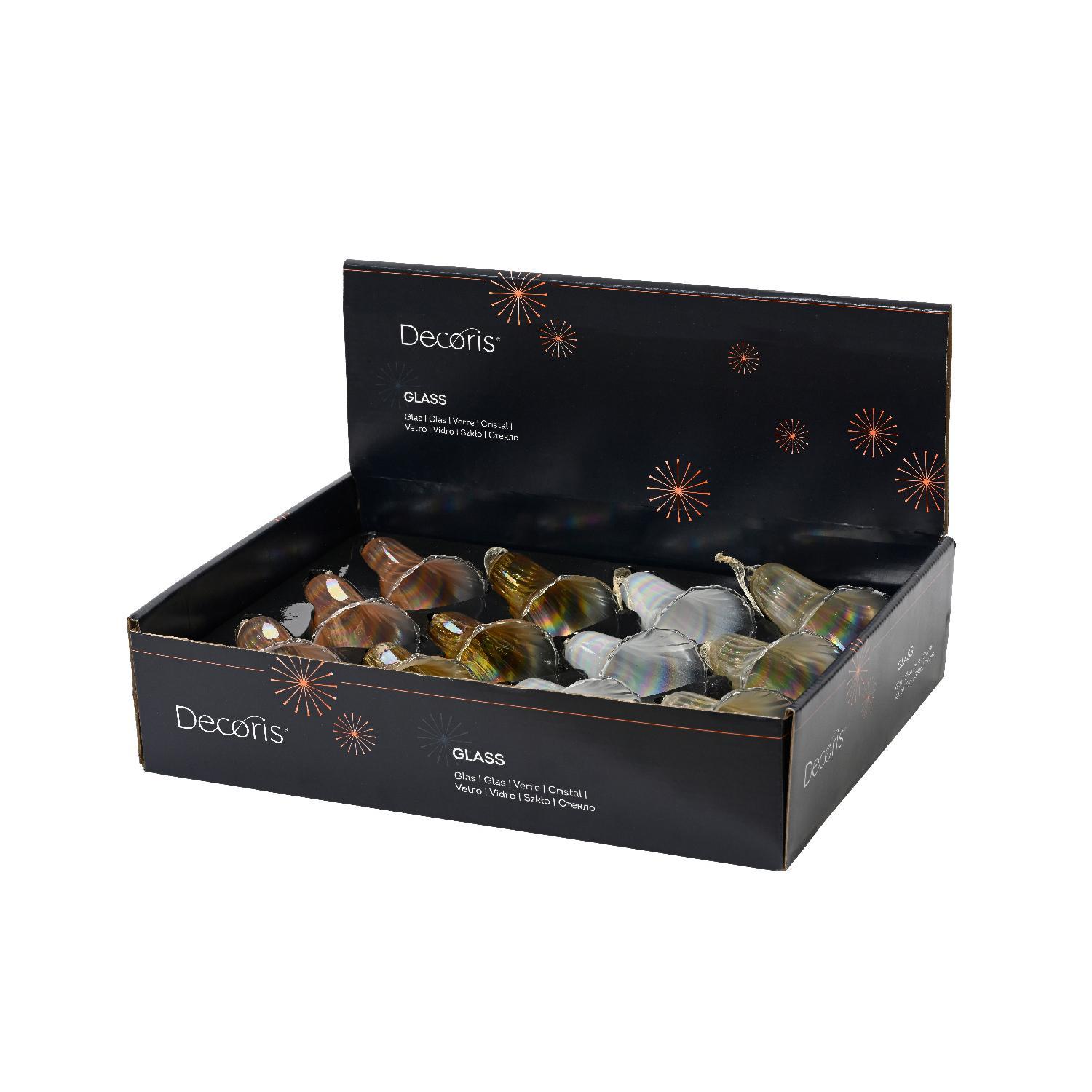 Декор Колокольчик стекло золотистый/розовый/перламутровый d7х9см 4 в ассорт