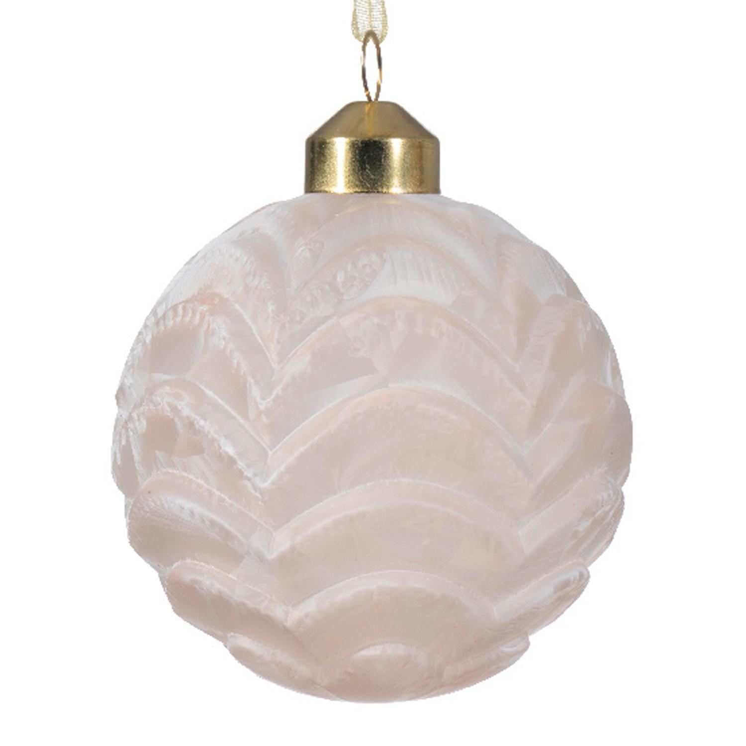 Шар стекло перламутровый с рельефным узором d8см