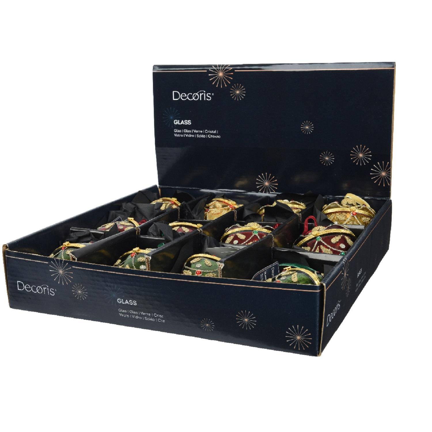 Декор Сердце стекло для подарков 9см 3 в ассорт