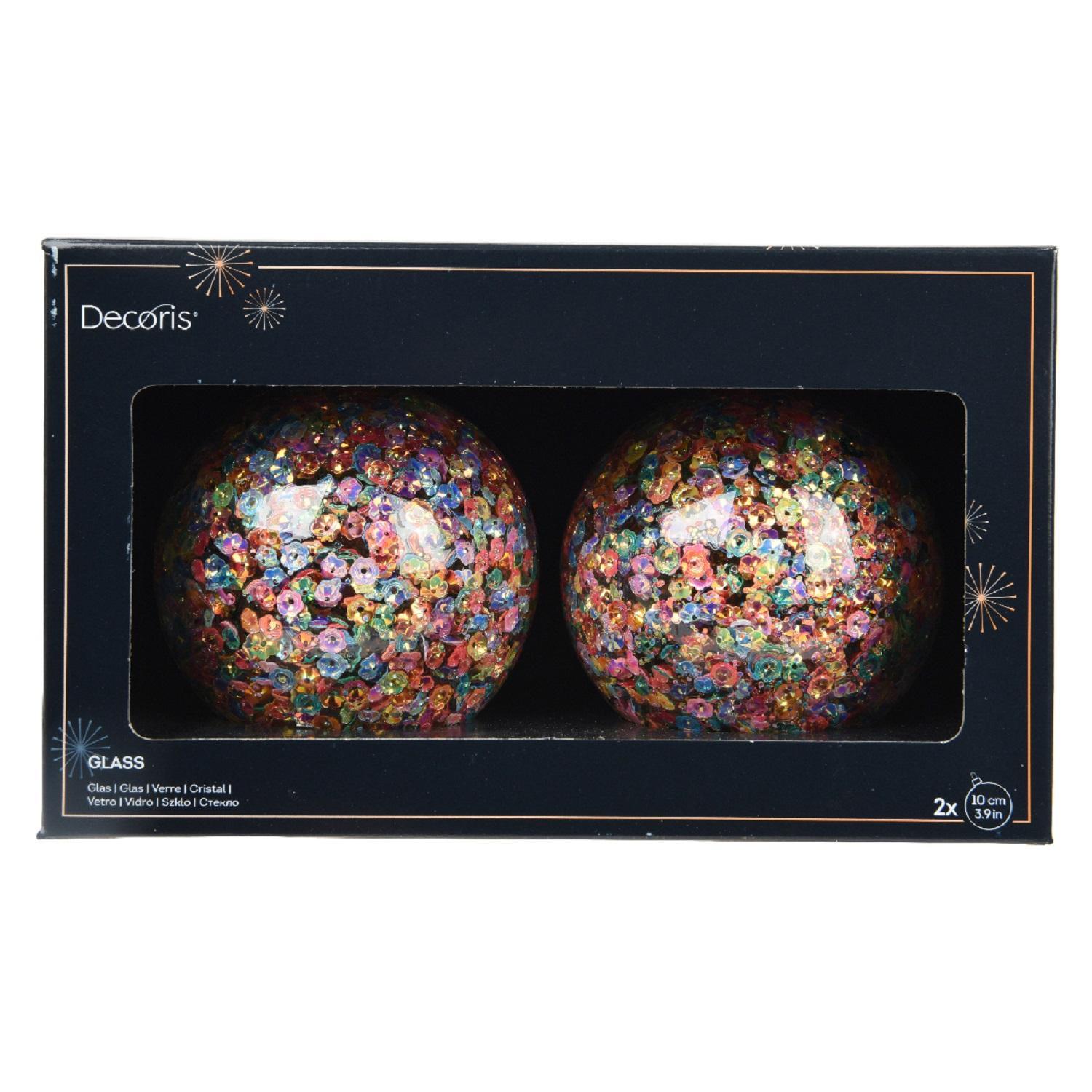 Шар стекло мультиколор d10см 2шт/уп