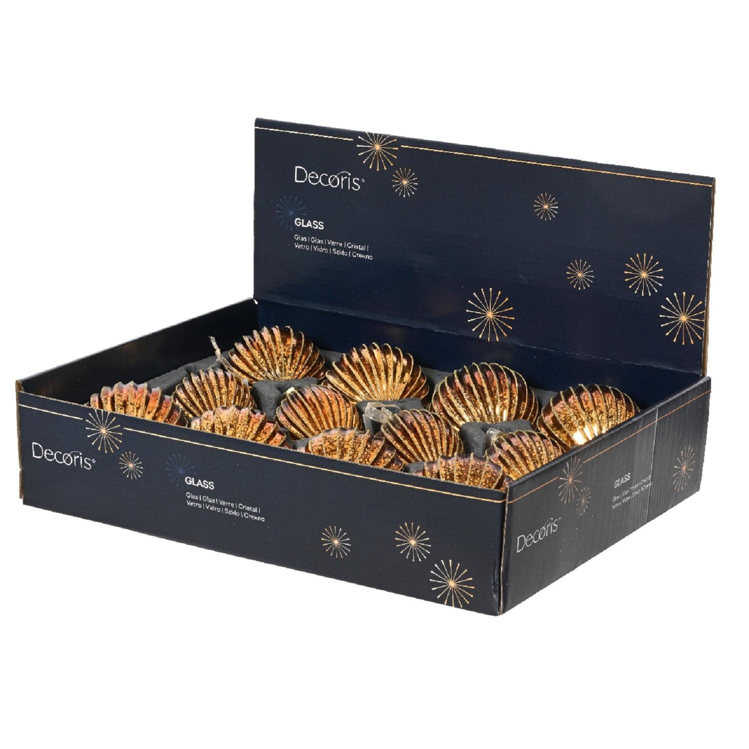 Шар/лук/олива стекло коричневые с блестящими линиями d8см 3 в ассорт