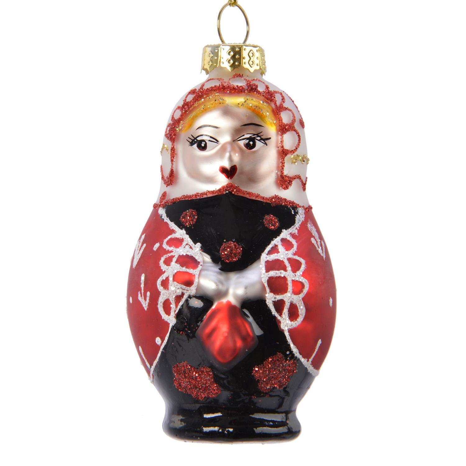 Декор Матрешка стекло 9см