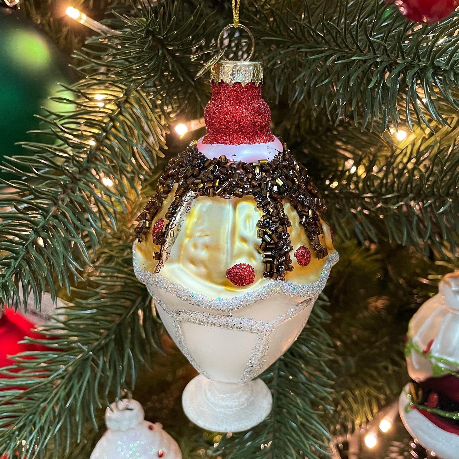 Декор Мороженое стекло  13,8/12см 9,5см 2 в ассорт